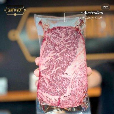 Ribeye Steak Australian Wagyu BMS 8-9.