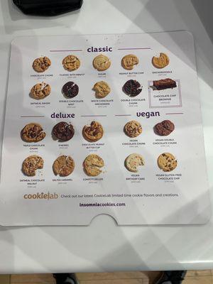 Cookie menu options