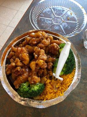 Sesame chicken.   This shit taste like shit smells. I tried to get over it but could not. Don't eat here and the owner is extremely RUDE!