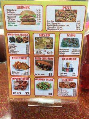 Updated Menu