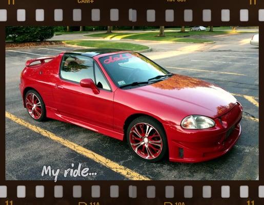 This is my 1995 Honda Del Sol that they did work on after someone hit me...they did a masterful job! Thanks guys!