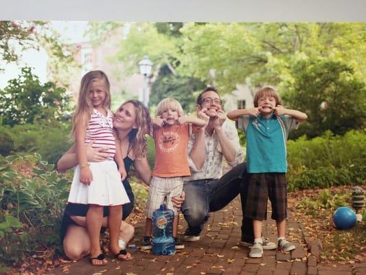 Doctor Walsh has great photos like this one of her family in her dental clinic. She is a fun and vibrant person.