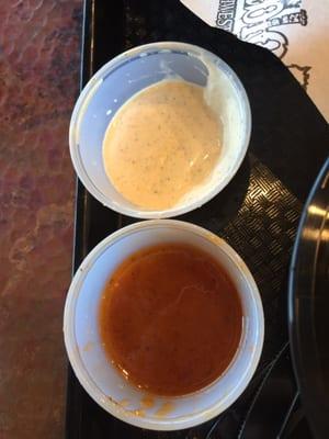 $.27 ea. for delicious creamy sauce and some sort of vinaigrette.