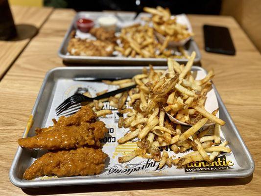 3 Chicken Tenders (Nashville Hot) with rosemary pepper fries