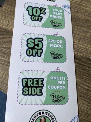 Coupons available inside