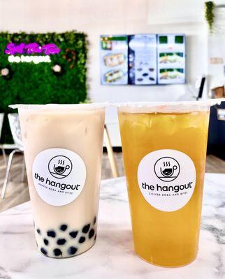 Plain milk tea & passion fruit tea