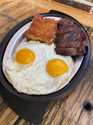 London Broil & Eggs with Hash Browns