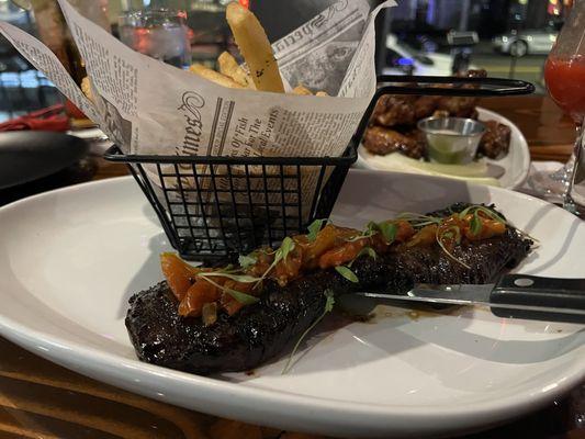 Marinated Skirt Steak w/  Yucca Fries