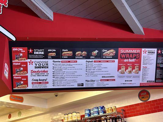 Jimmy John's menu