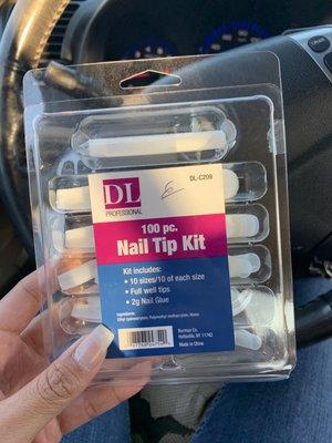 Nails I bought, you can get this for cheaper at Walmart. $4.88