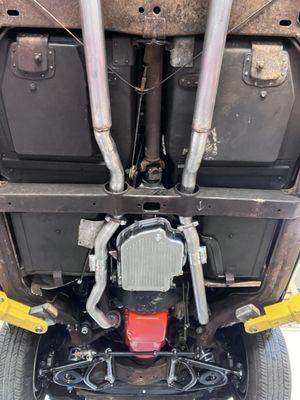 Exhaust on a vehicle