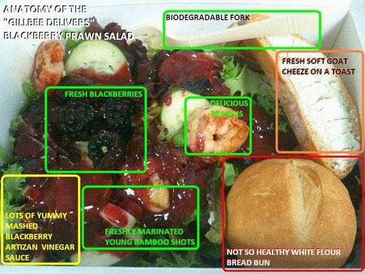 Anatomy of the Blackberry Prawn Salad