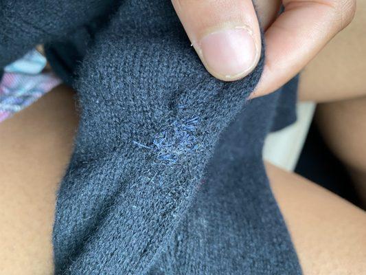 Blue stitching on a Black sweater!?