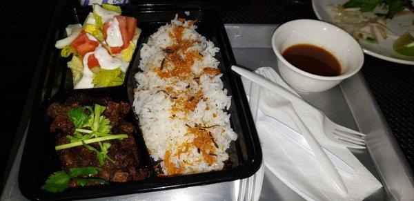 Bbq beef bento