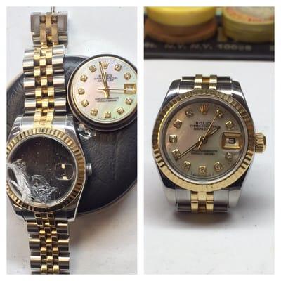 Ladies Rolex DateJust cal.2235 complete overhaul and Sapphire glass crystal replaced!! Vacuum pressure sealed!