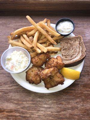 Fish fry, 8Oz of Cod, fries, coleslaw, rye, tartar and a lemon