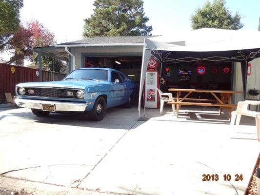 71 Duster owned by Steve Sr, exhaust system by Steve @ Livermore Muffler