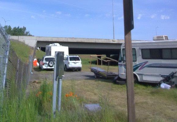 ODOT's maintenance access easements become the point of congregation by vagrants and transients. They could not care less.