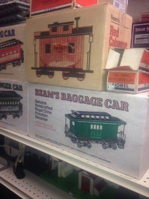 Baggage car and red caboose