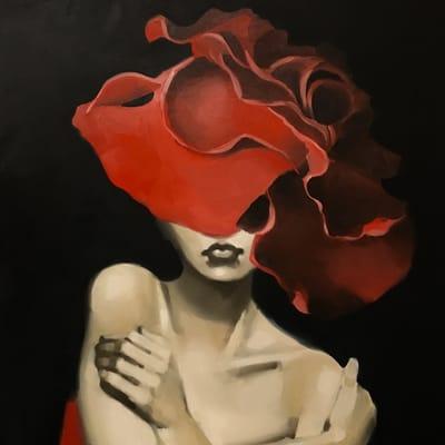 "A Little Shy"  by Anna Kincaide Oil on Canvas 36x36"