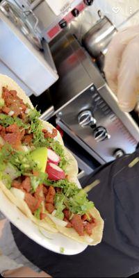 Our famous street tacos with pork otherwise known as adobada!