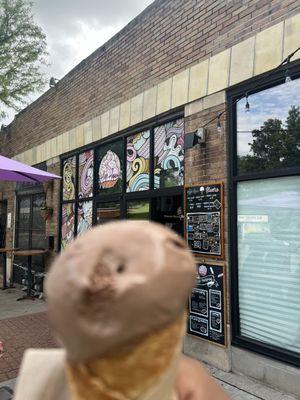 Chocolate ice cream cone