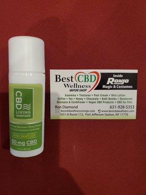 Hand sanitizer with CBD.  Cbd is a natural sanitizer.  Supplies are limited .