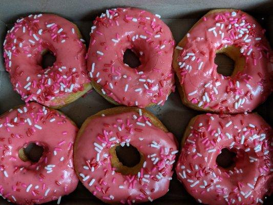 Pink cake donuts