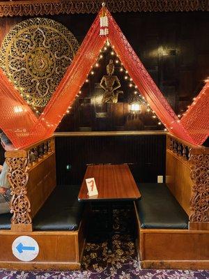 Romantic Thai style booth tents, Ban Thai & Sushi, off McMullen Booth, Safety Harbor, Clearwater