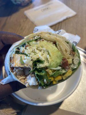 Avocado Piada with grilled chicken