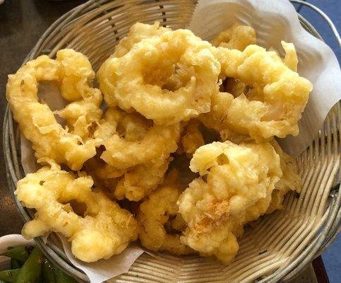 Calamari tempura - good, not great. very mild flavor - share with 2-3 friends,..that's A LOT of batter