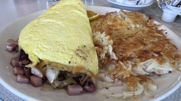 Omelette and hash