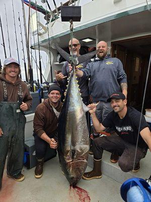 Jack, Rocco, myself, Chef Tom, Griffin and a 194# Blue Fin.