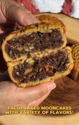 Fresh baked mooncakes with variety of flavors!