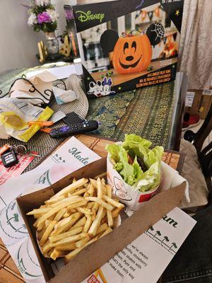 3x2 Protein Style burger and fries