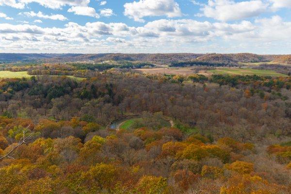 Fall colors in the Kickapoo Valley from the observation point