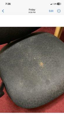 Unexplained stained chair