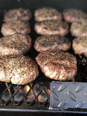 House made & seasoned burgers at customers request.