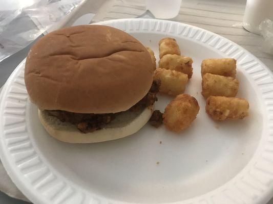 A great example of a diabetic meal at SCPA. Way too many carbs, and more mystery meat. Not enough protein in these meals.