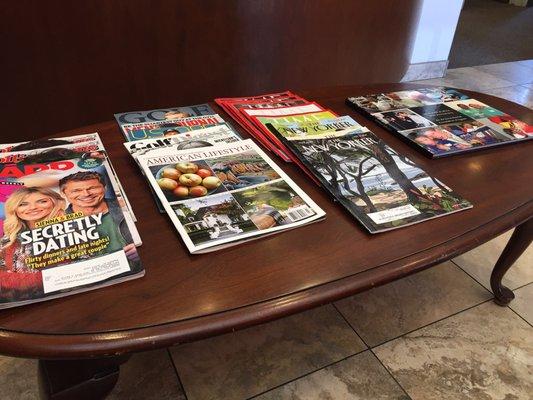 Magazines to read while waiting