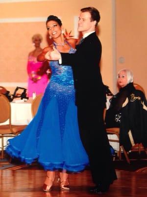 Dancing at a national competition with my instructor