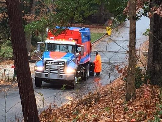 Goode trash removal in the ice cold rain