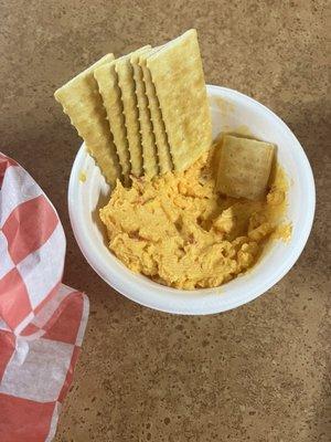 Pimento cheese and crackers