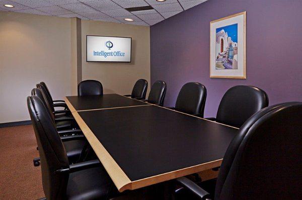 Our Large Conference room seats 12 comfortably around the board table and has a TV for presentations.