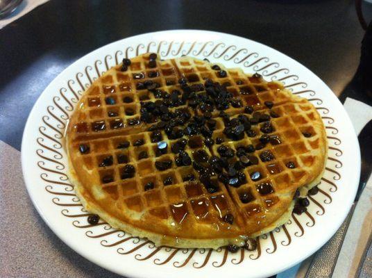 Delicious chocolate chip waffle!