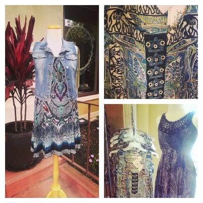 Bila Dress and Karen Kane denim vest featured.