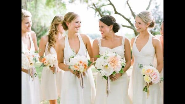 My bridesmaids in custom raw linen LulaKate