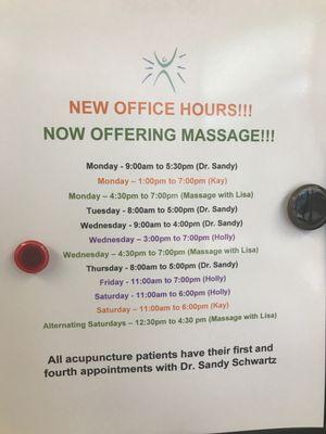 New hours