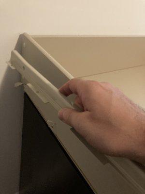 Drawer sliding mechanism ripped off, chest of drawers now unusable.