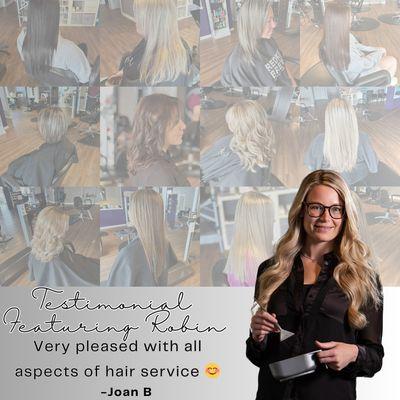 Thank you for the kind review! Robin, Stylist at Hair Company & Spa truly deserves 5/5 Stars!